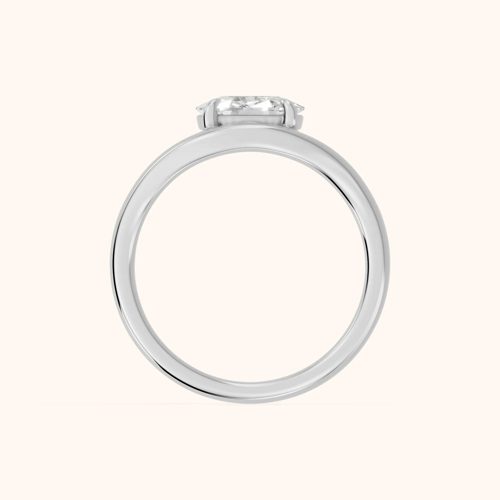 Seraphina Criss Cross Cushion Diamond Engagement Ring in Platinum - FingerView