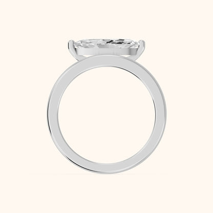 Maisie Four Prong Solitaire Marquise Diamond Engagement Ring in White Gold - FingerView.webp