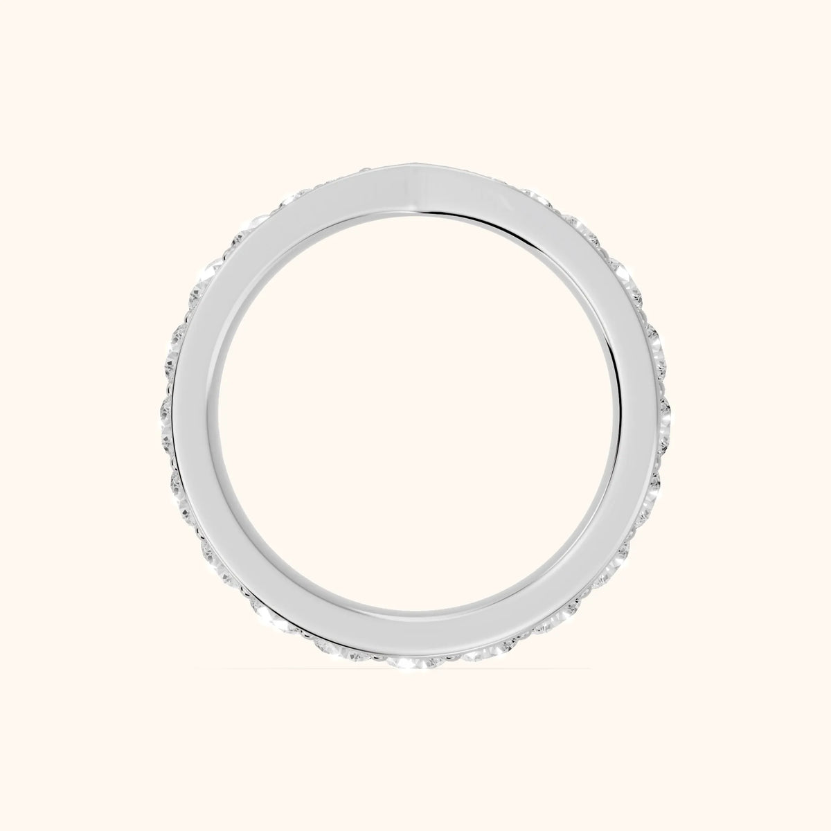 Julia Tapered Riviera Round Diamond Eternity Band in Silver - FingerView