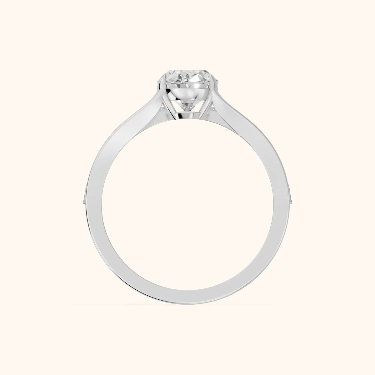 Lucinda Split Shank Oval Diamond Engagement Ring in White Gold - FingerView.webp