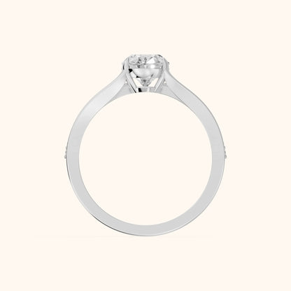 Lucinda Split Shank Oval Diamond Engagement Ring in White Gold - FingerView.webp