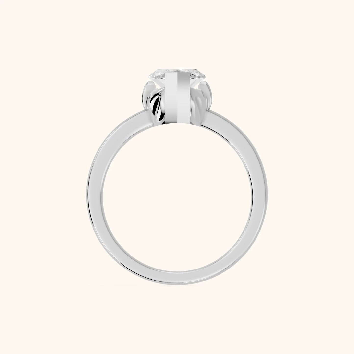 Marquise Cut Lab Grown Diamond Engagement Ring in Silver