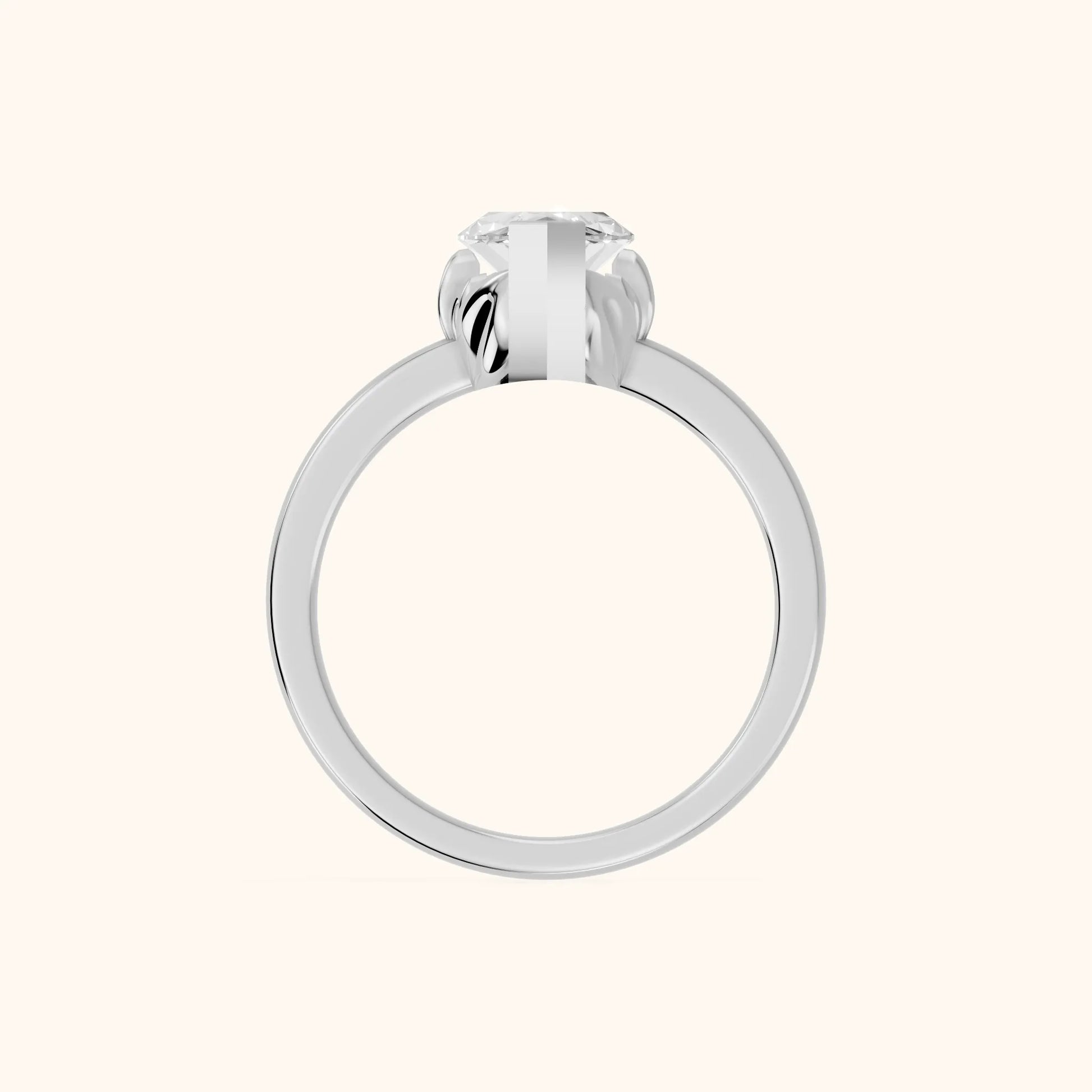 Marquise Cut Lab Grown Diamond Engagement Ring in Silver