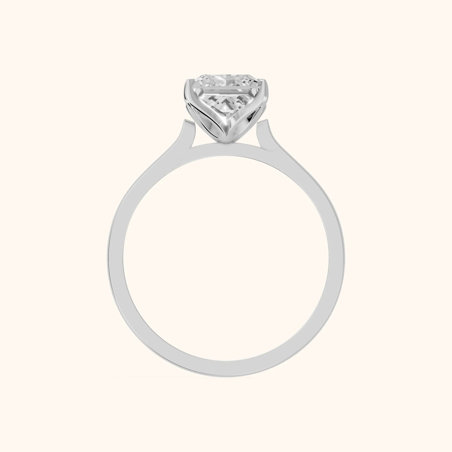 Isabella Bloom Solitaire Princess Diamond Engagement Ring in White Gold - FingerView