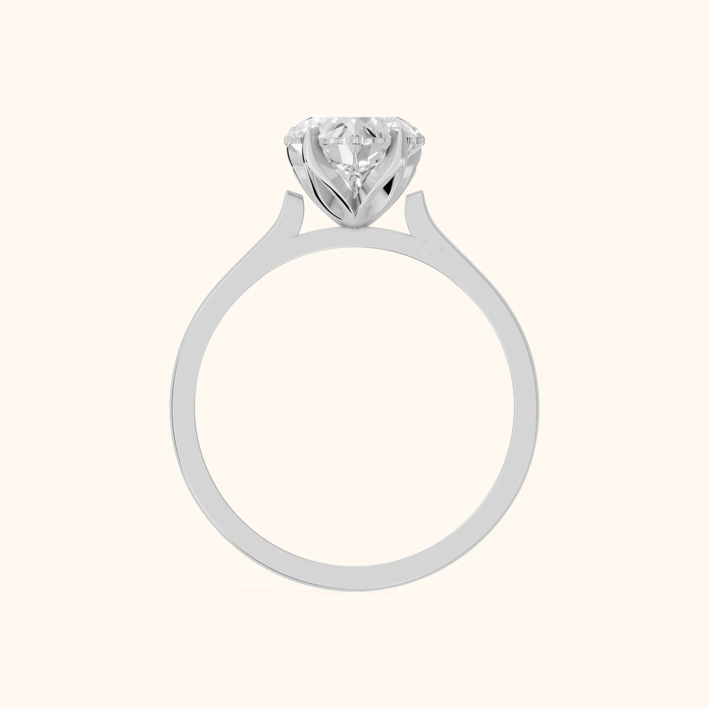 Isabella Bloom Solitaire Heart Diamond Engagement Ring in White Gold - FingerView