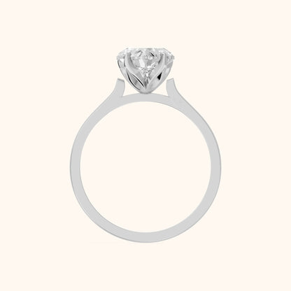 Isabella Bloom Solitaire Heart Diamond Engagement Ring in White Gold - FingerView