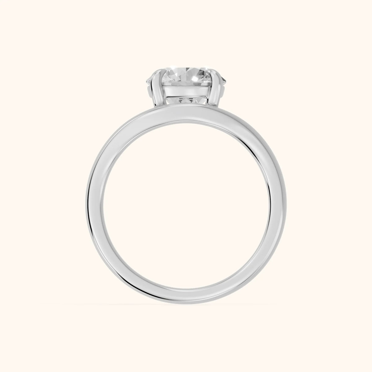 Madeleine Split Shank Round Diamond Engagement Ring in White Gold - FingerView.webp