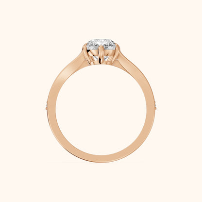 Lucinda Split Shank Pear Diamond Engagement Ring in Rose Gold - FingerView.webp