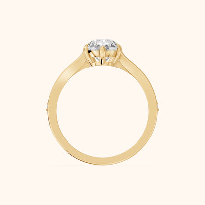 Lucinda Split Shank Pear Diamond Engagement Ring in Yellow Gold - FingerView.webp