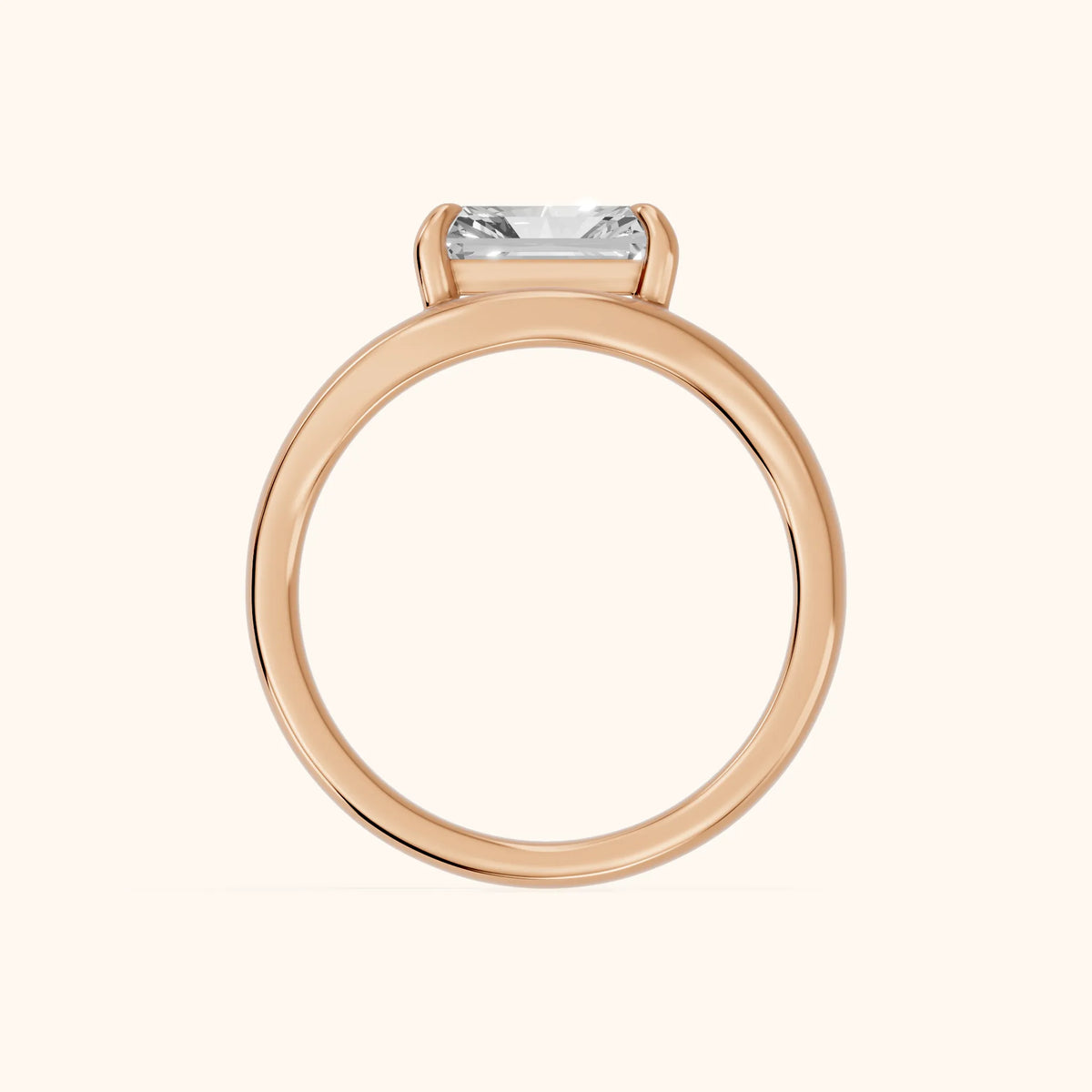 Madeleine Split Shank Radiant Diamond Engagement Ring in Rose Gold - FingerView.webp