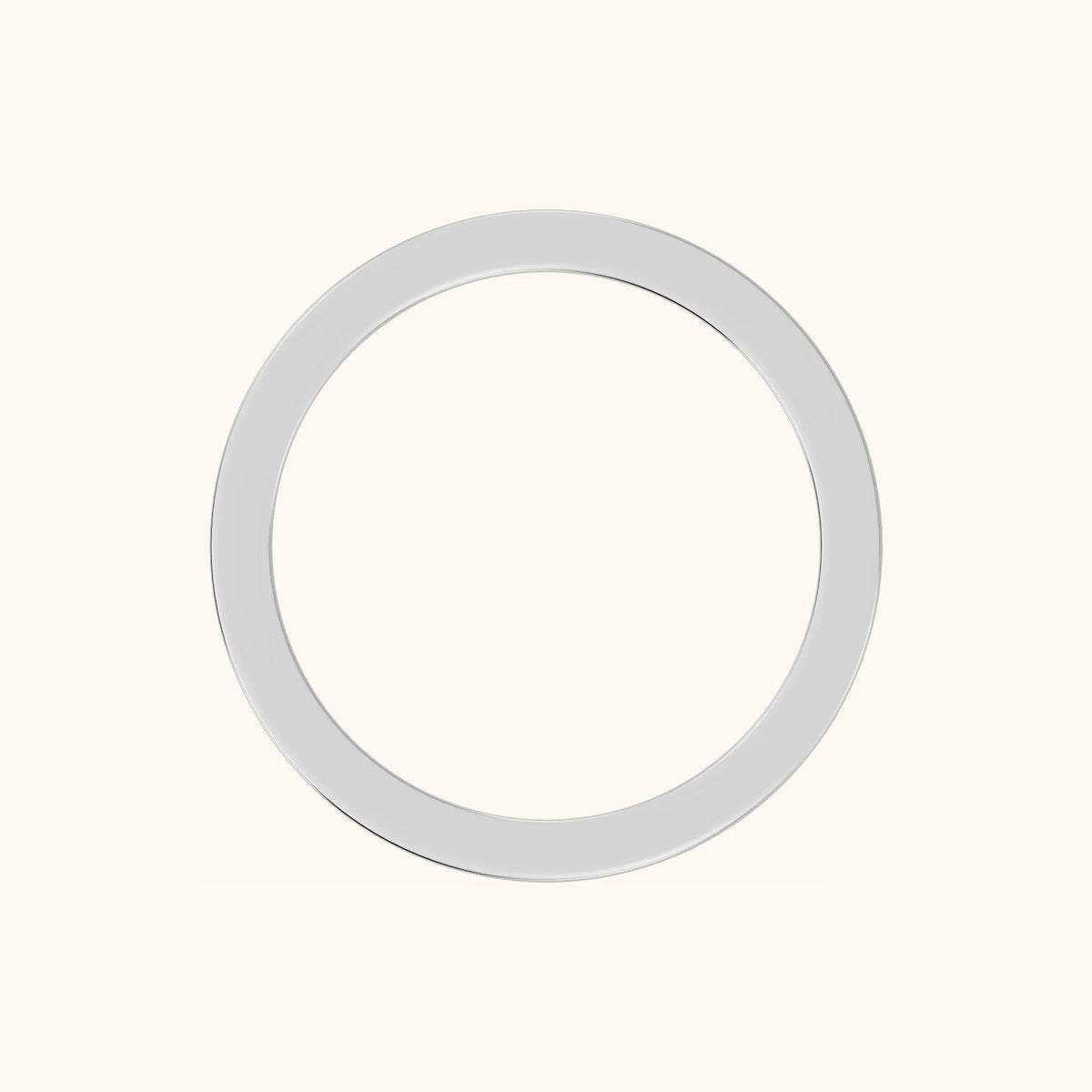 Zoya Classic Flat Wedding Band in Silver - FingerView