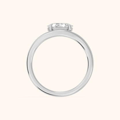 Madeleine Split Shank Cushion Diamond Engagement Ring in Silver - FingerView.webp
