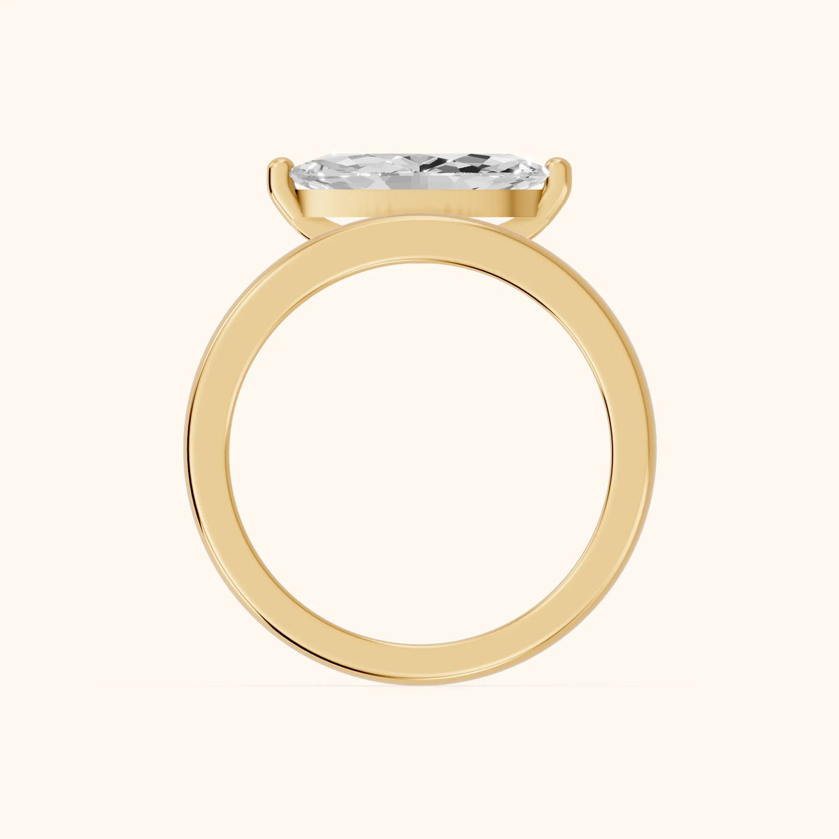Maisie Four Prong Solitaire Marquise Diamond Engagement Ring in Yellow Gold - FingerView.webp