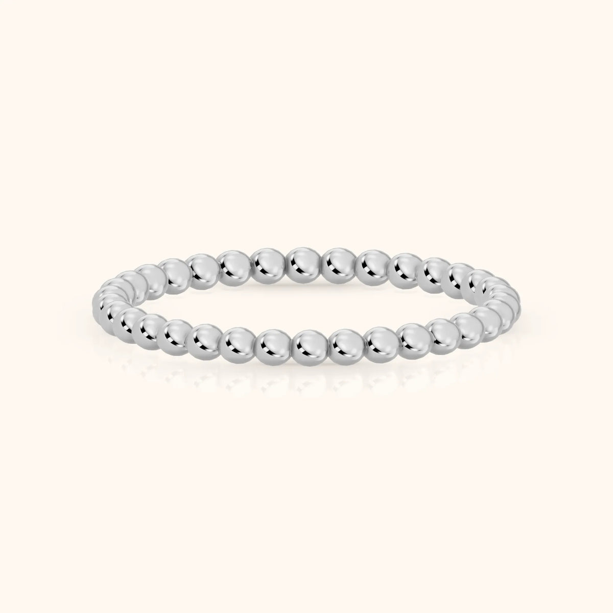 Naya Milgrain Wedding Band in White Gold - FrontView