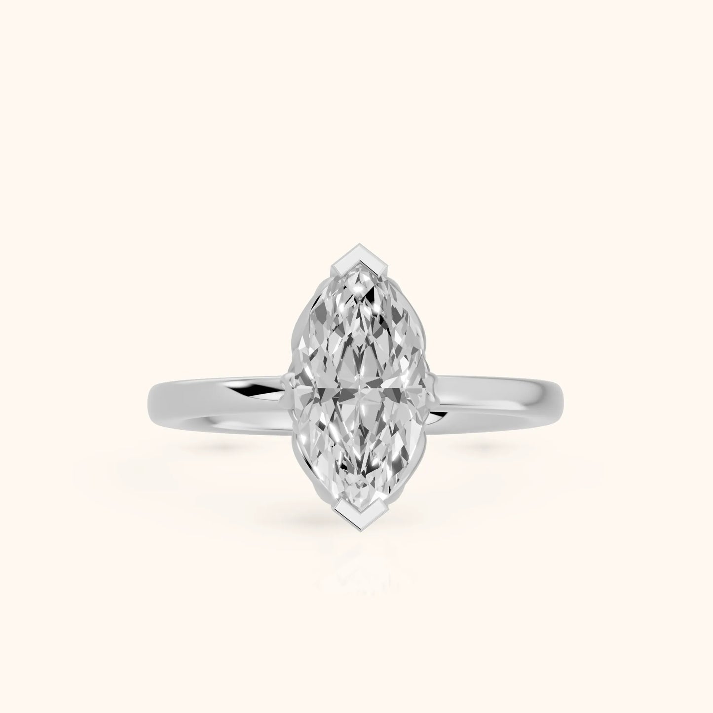 Marquise Cut Lab Grown Diamond Engagement Ring in Platinum