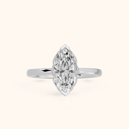 Marquise Cut Lab Grown Diamond Engagement Ring in Platinum