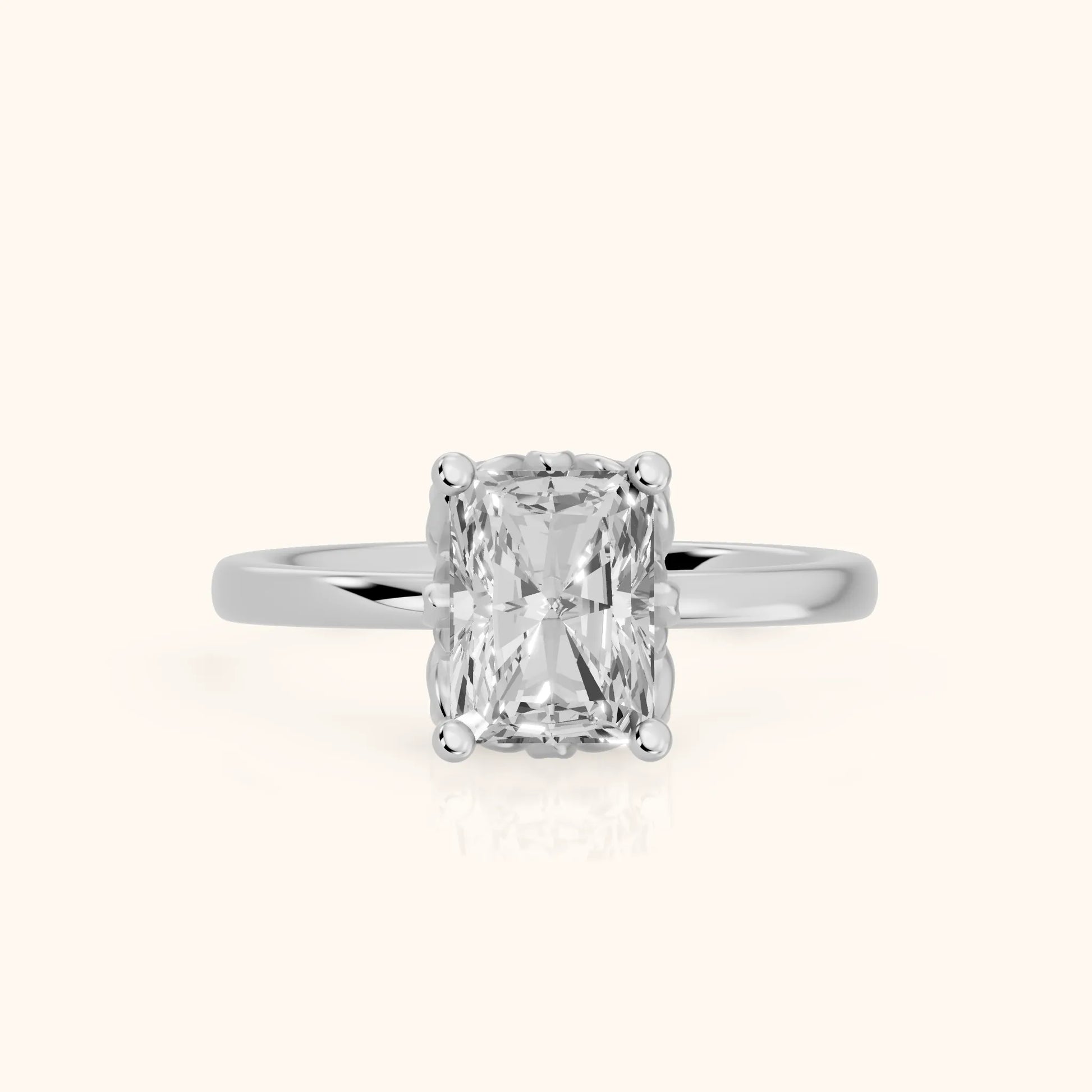 Radiant Cut Lab Grown Diamond Engagement Ring in White Gold