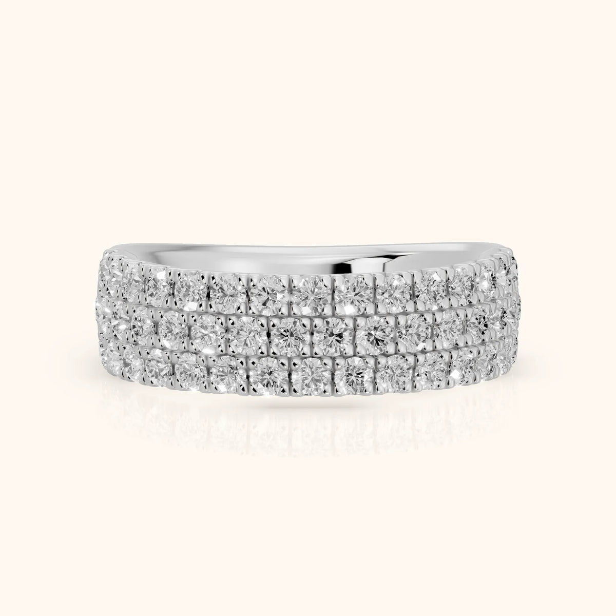 Fiona Pavé Round Diamond Anniversary Ring in Platinum - FrontView