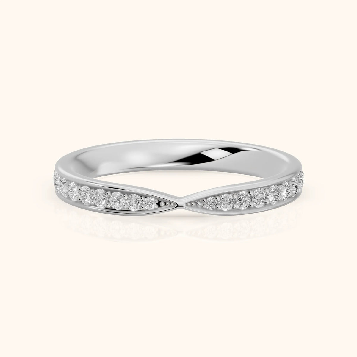Zita Tapered Riviera Round Diamond Eternity Band in Platinum - FrontView