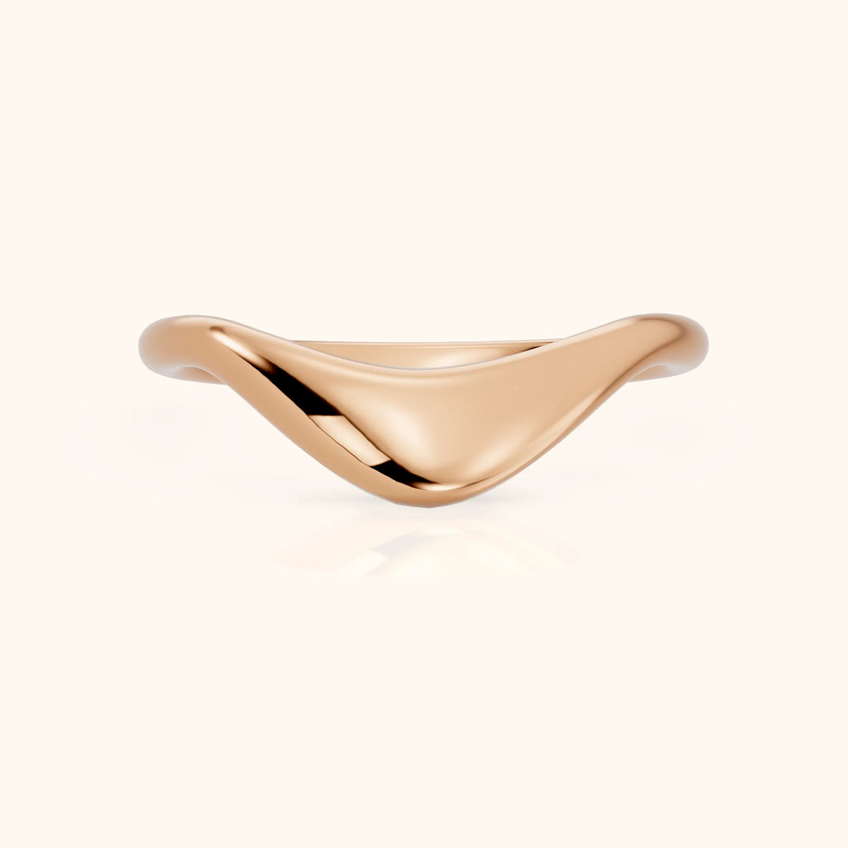 Kavya Curved Contour Wedding Band in Rose Gold - FrontView