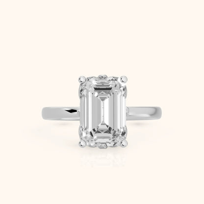 Emerald Cut Lab Grown Diamond Engagement Ring in Platinum