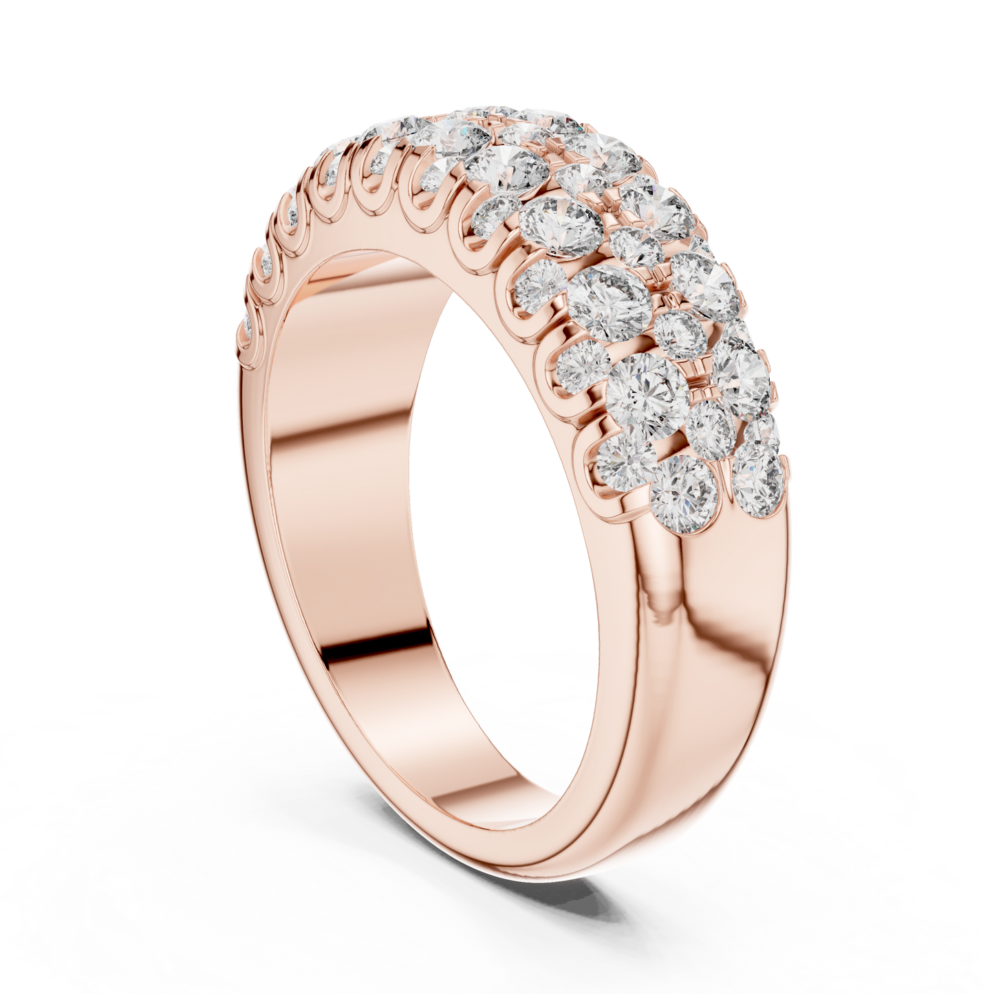 Round Cut Lab Grown Diamond Ring in Rose Gold