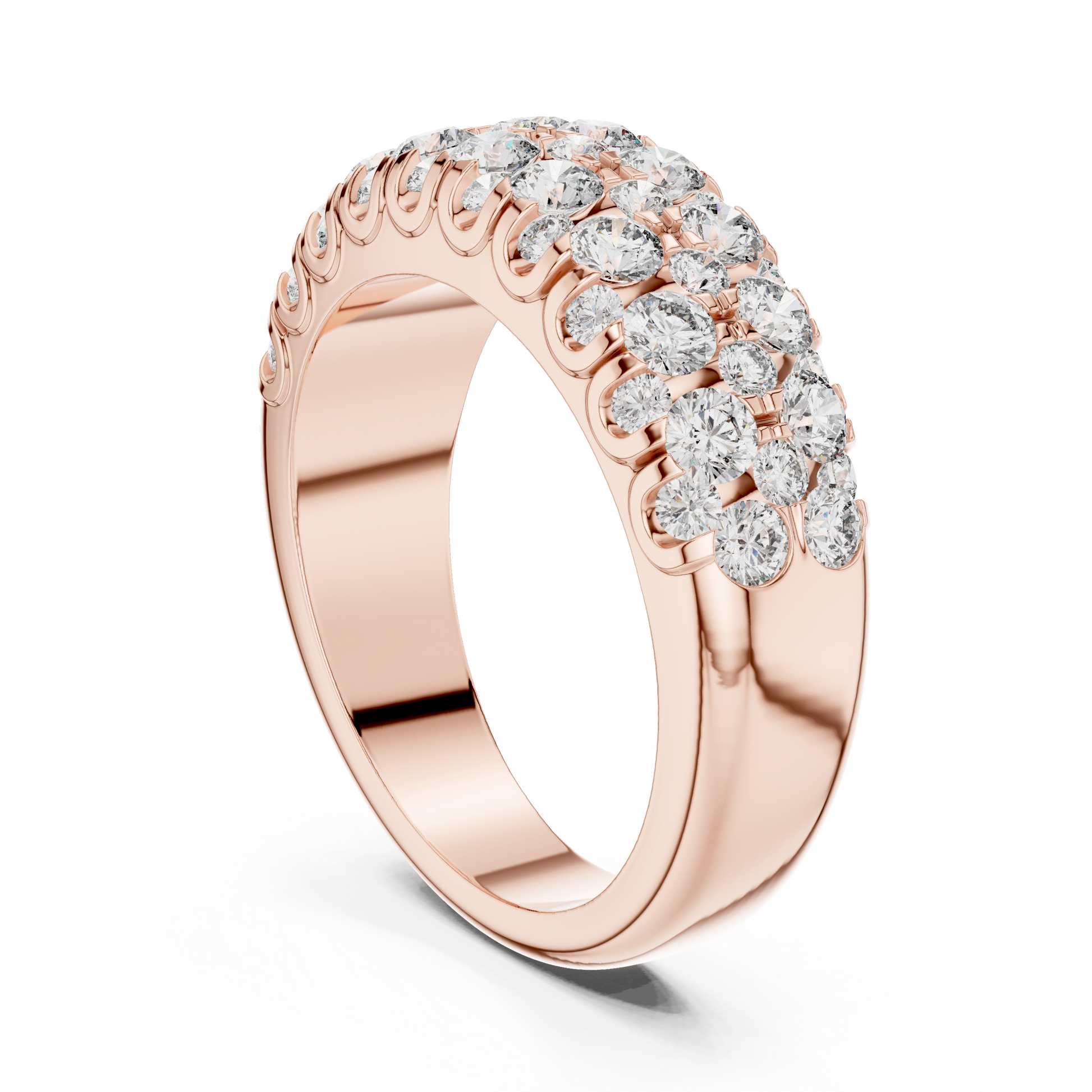 Round Cut Lab Grown Diamond Ring in Rose Gold