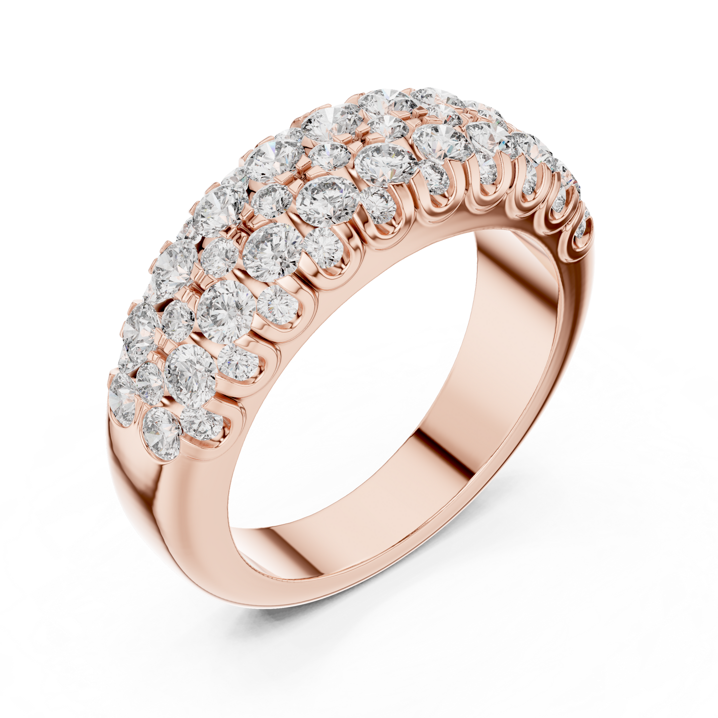 Round Cut Lab Grown Diamond Ring in Rose Gold