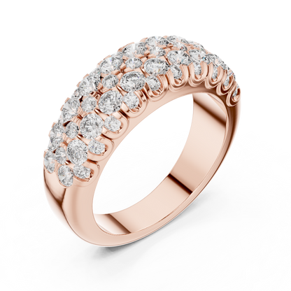 Round Cut Lab Grown Diamond Ring in Rose Gold