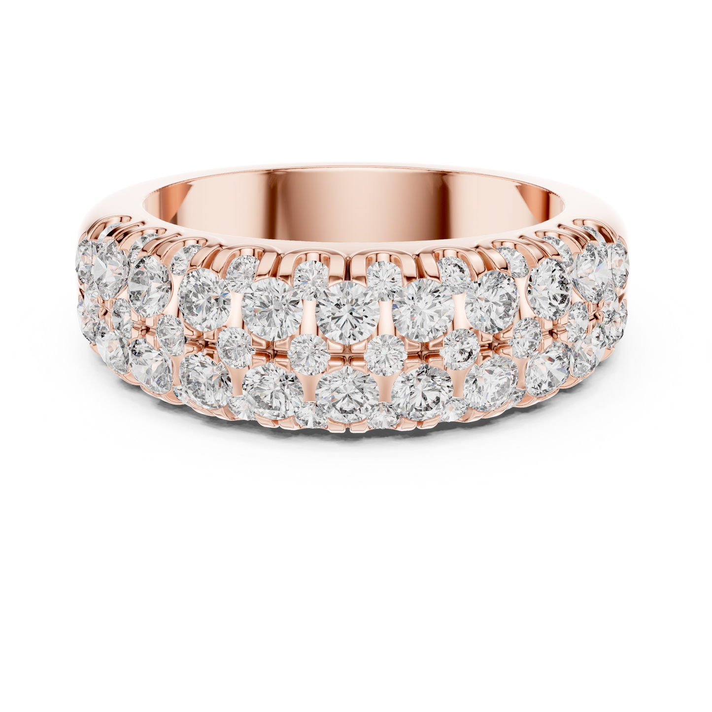 Round Cut Lab Grown Diamond Ring in Rose Gold