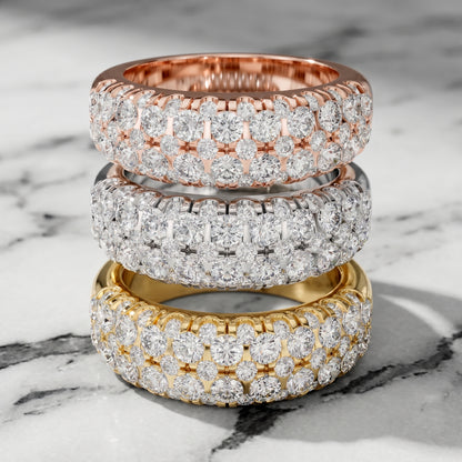 Round Cut Lab Grown Diamond Ring in White Gold