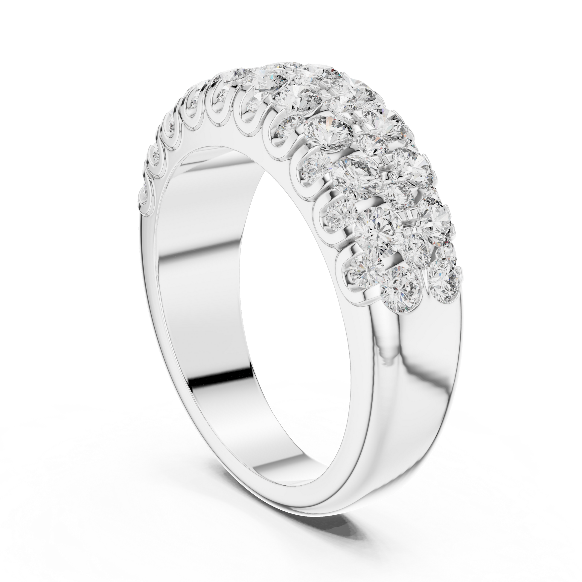 Round Cut Lab Grown Diamond Ring in White Gold