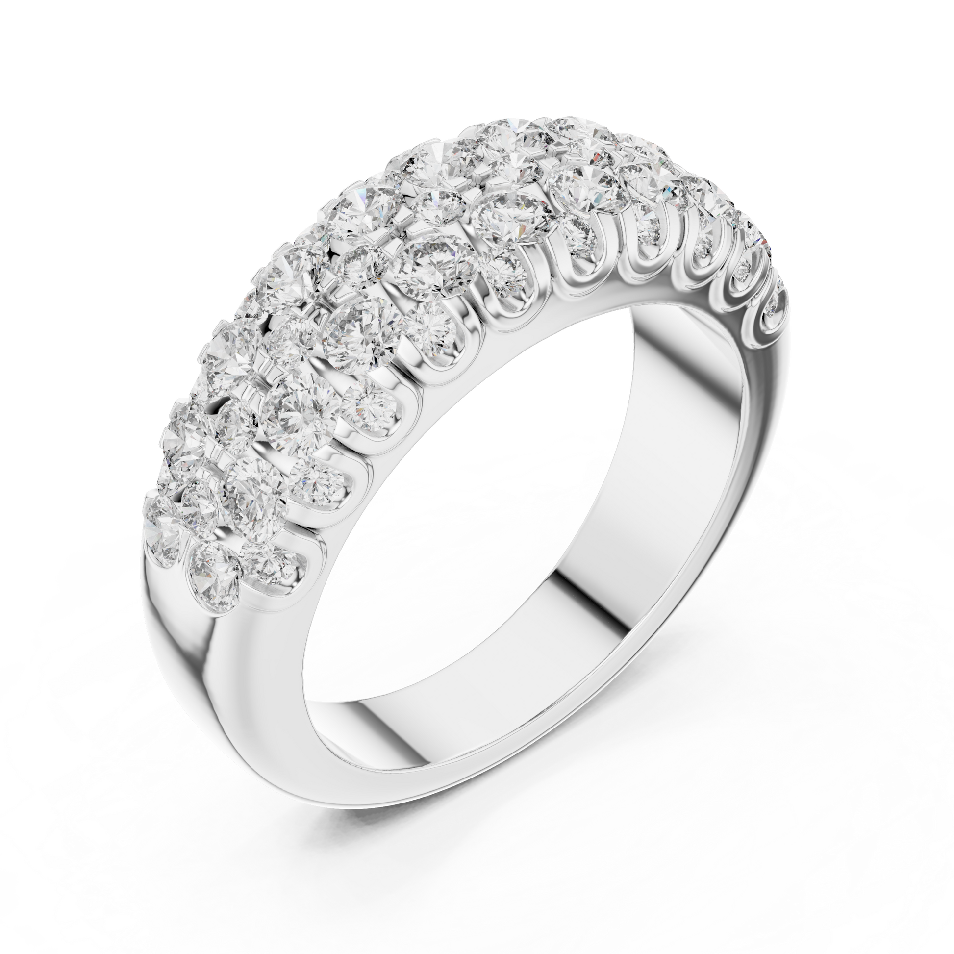 Round Cut Lab Grown Diamond Ring in White Gold