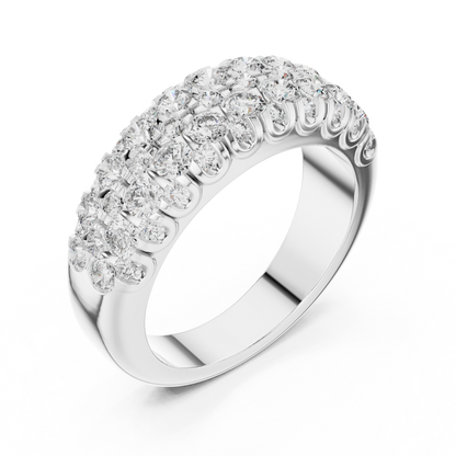 Round Cut Lab Grown Diamond Ring in Silver