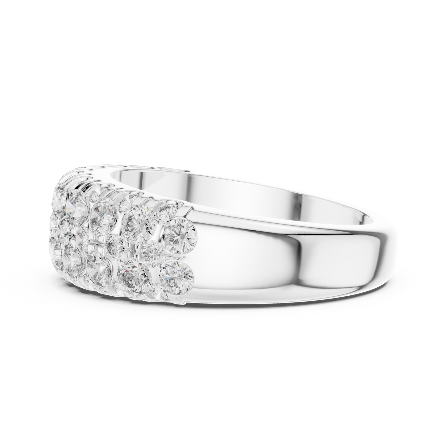 Round Cut Lab Grown Diamond Ring in White Gold