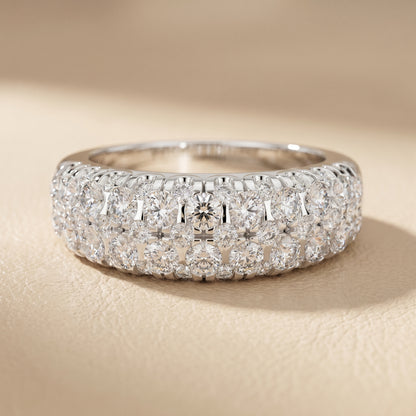 Round Cut Lab Grown Diamond Ring in White Gold