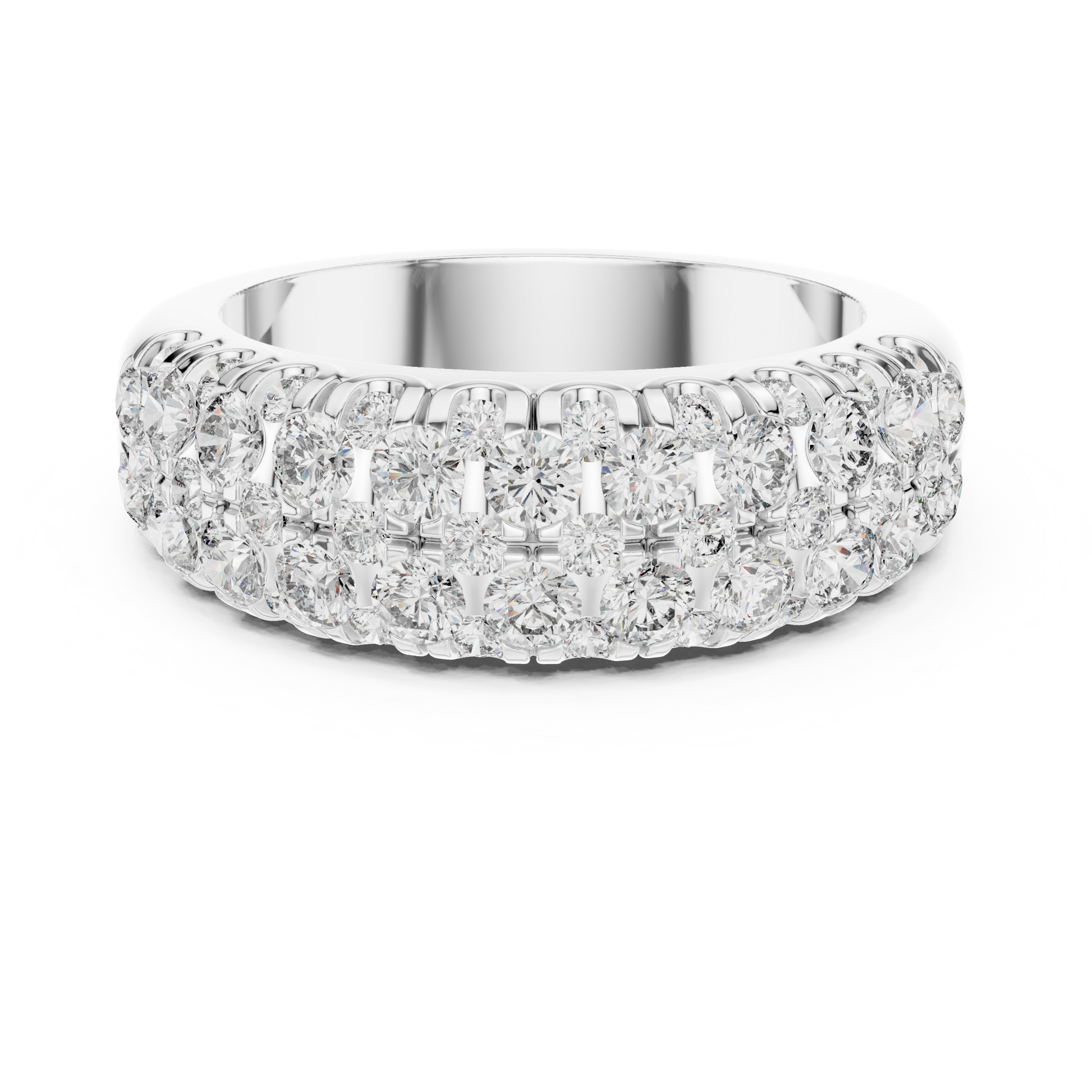 Round Cut Lab Grown Diamond Ring in White Gold