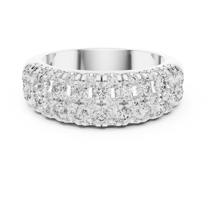 Round Cut Lab Grown Diamond Ring in White Gold