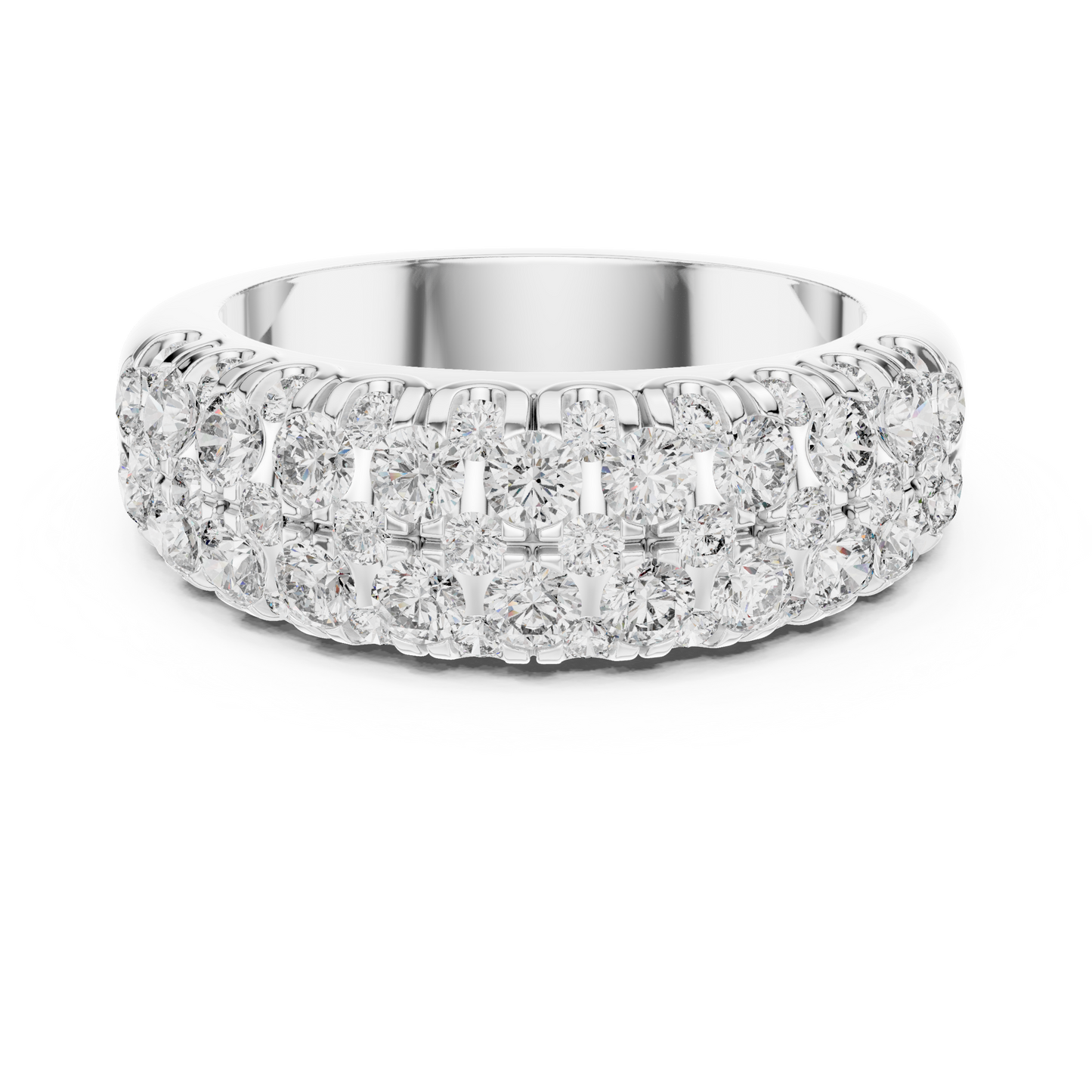Round Cut Lab Grown Diamond Ring in Silver
