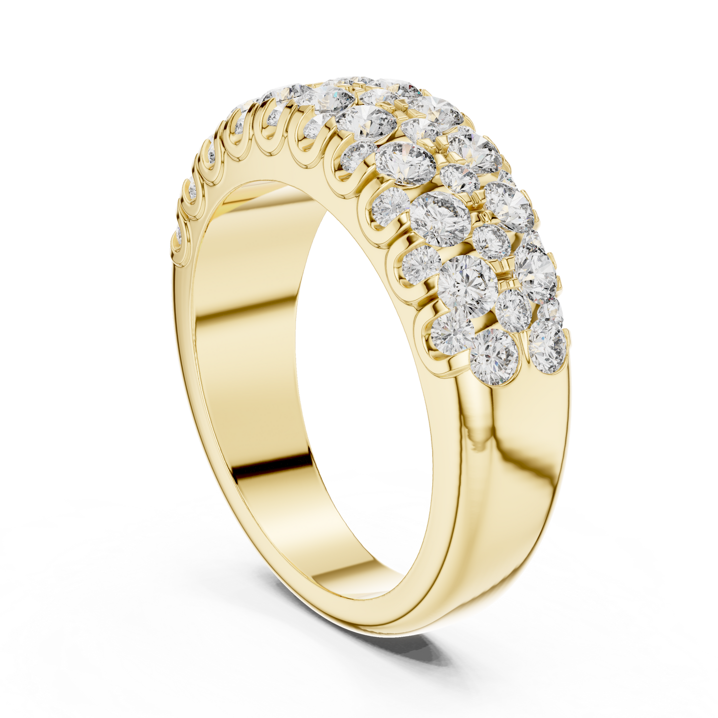 Round Cut Lab Grown Diamond Ring in Yellow Gold