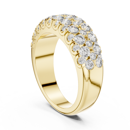 Round Cut Lab Grown Diamond Ring in Yellow Gold
