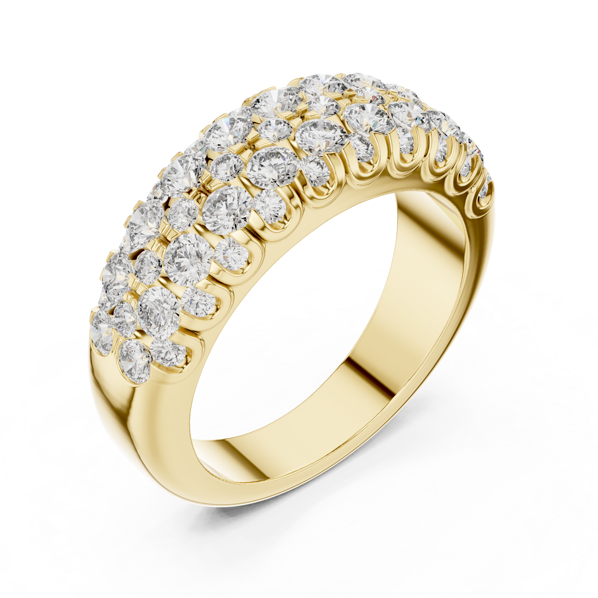 Round Cut Lab Grown Diamond Ring in Yellow Gold