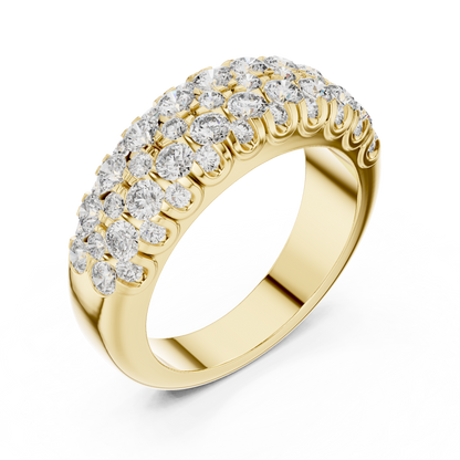 Round Cut Lab Grown Diamond Ring in Yellow Gold