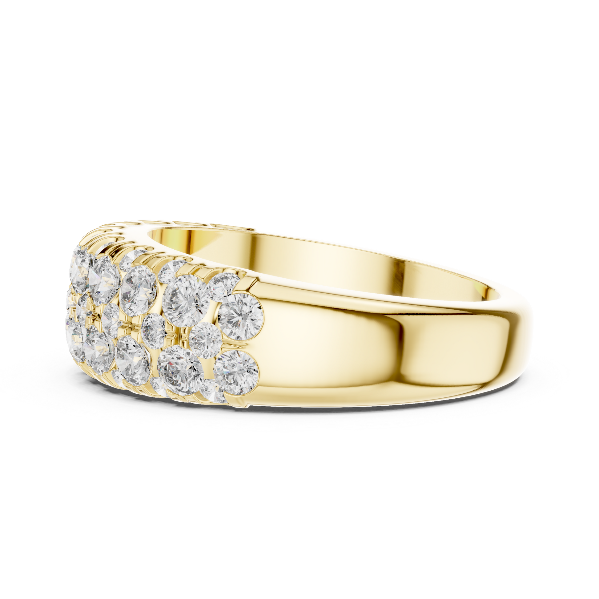 Round Cut Lab Grown Diamond Ring in Yellow Gold