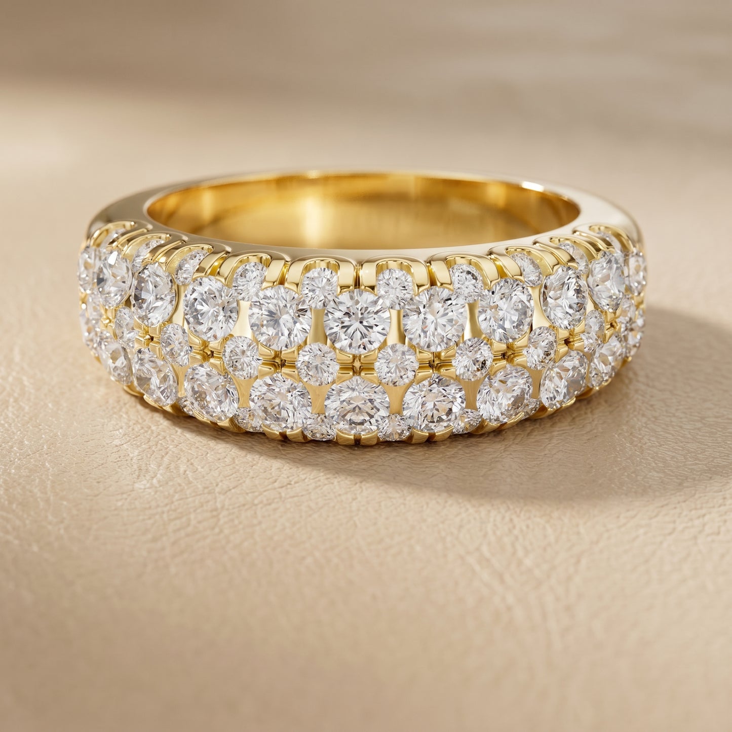 Round Cut Lab Grown Diamond Ring in Yellow Gold