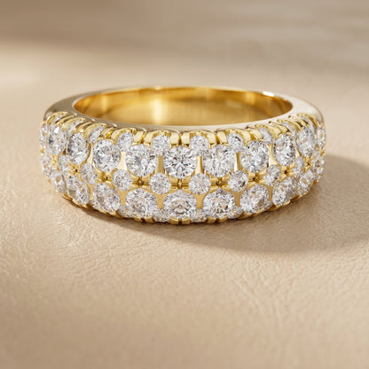 Round Cut Lab Grown Diamond Ring in Yellow Gold