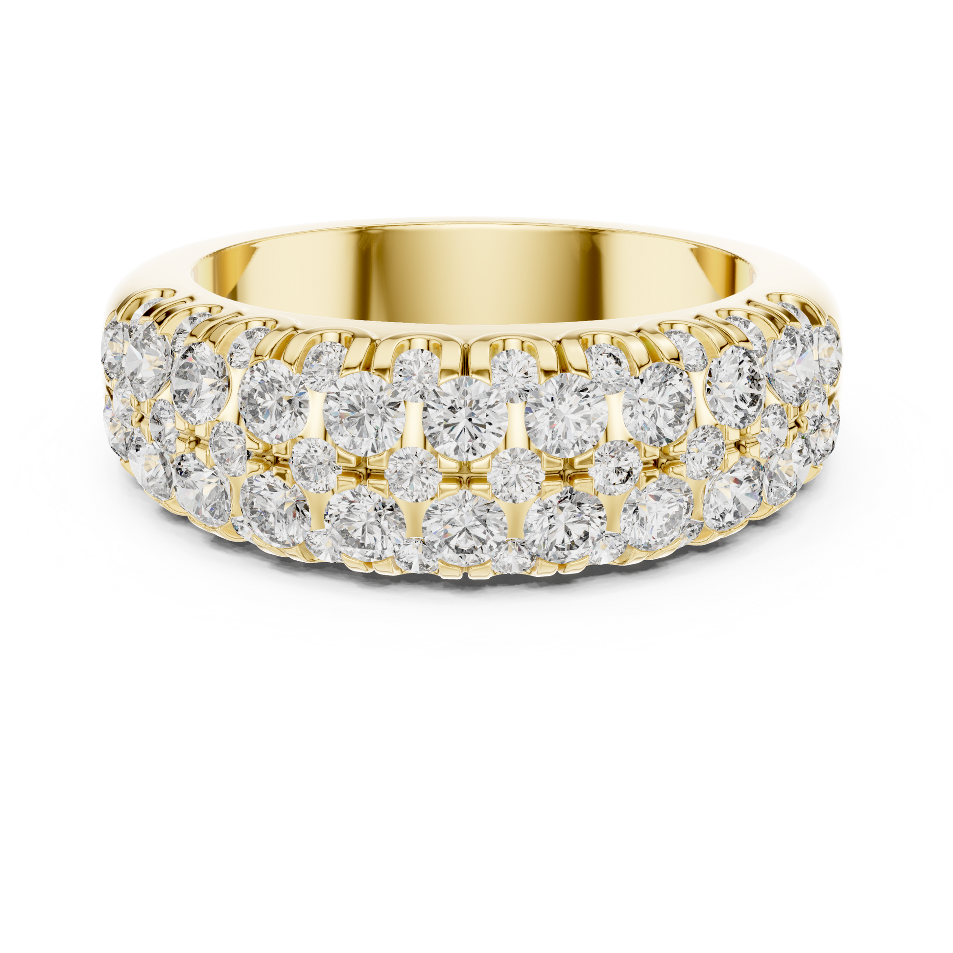 Round Cut Lab Grown Diamond Ring in Yellow Gold