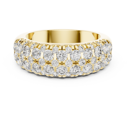 Round Cut Lab Grown Diamond Ring in Yellow Gold