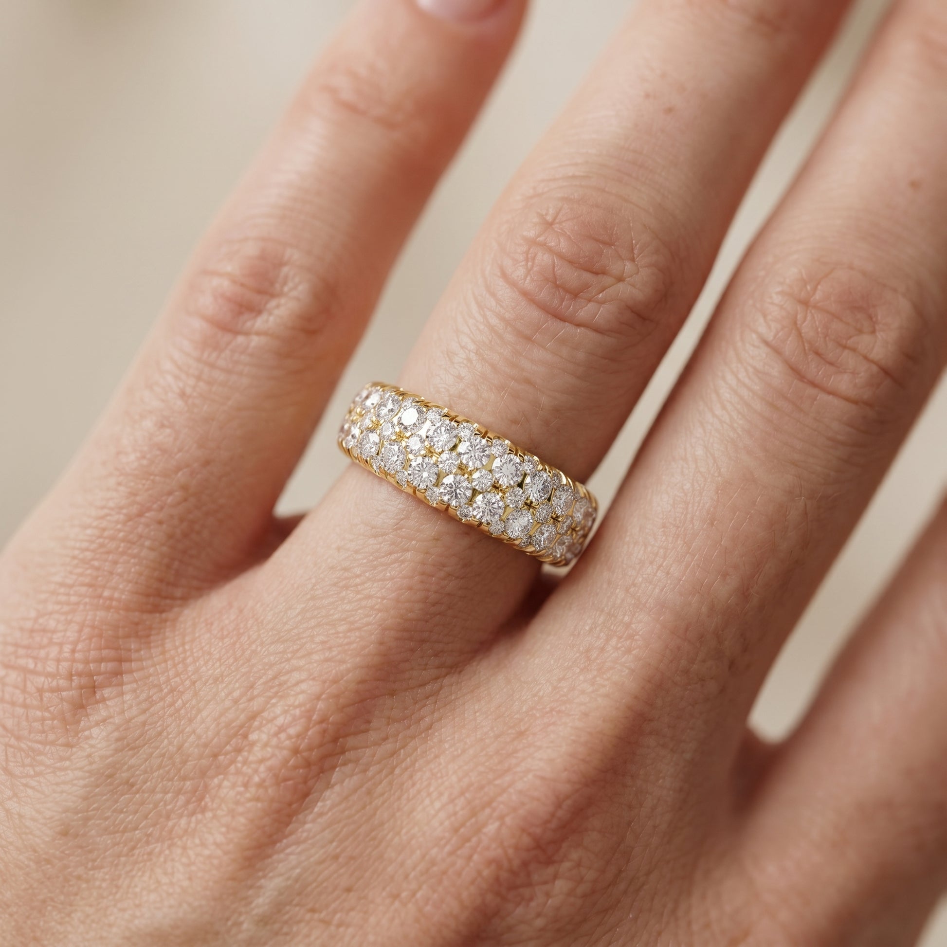 Round Cut Lab Grown Diamond Ring in Yellow Gold