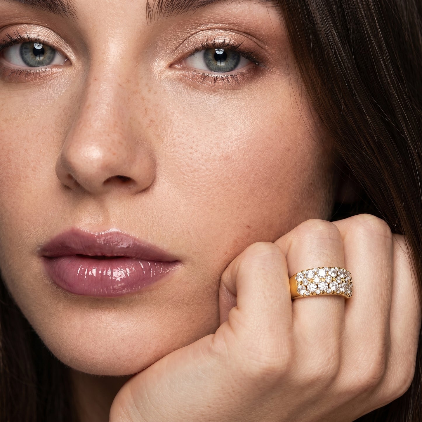 Round Cut Lab Grown Diamond Ring in Yellow Gold